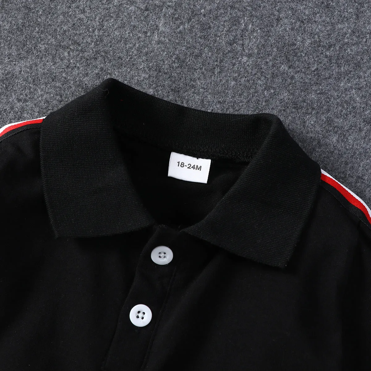 2pcs Toddler Boy Casual Colorblock Striped Polo Shirt and Shorts Set