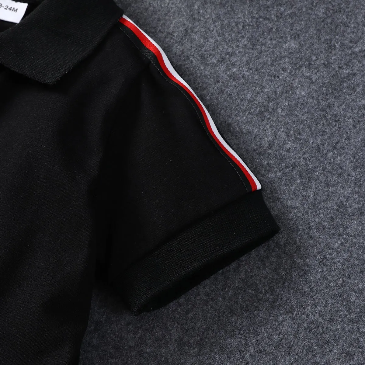 2pcs Toddler Boy Casual Colorblock Striped Polo Shirt and Shorts Set