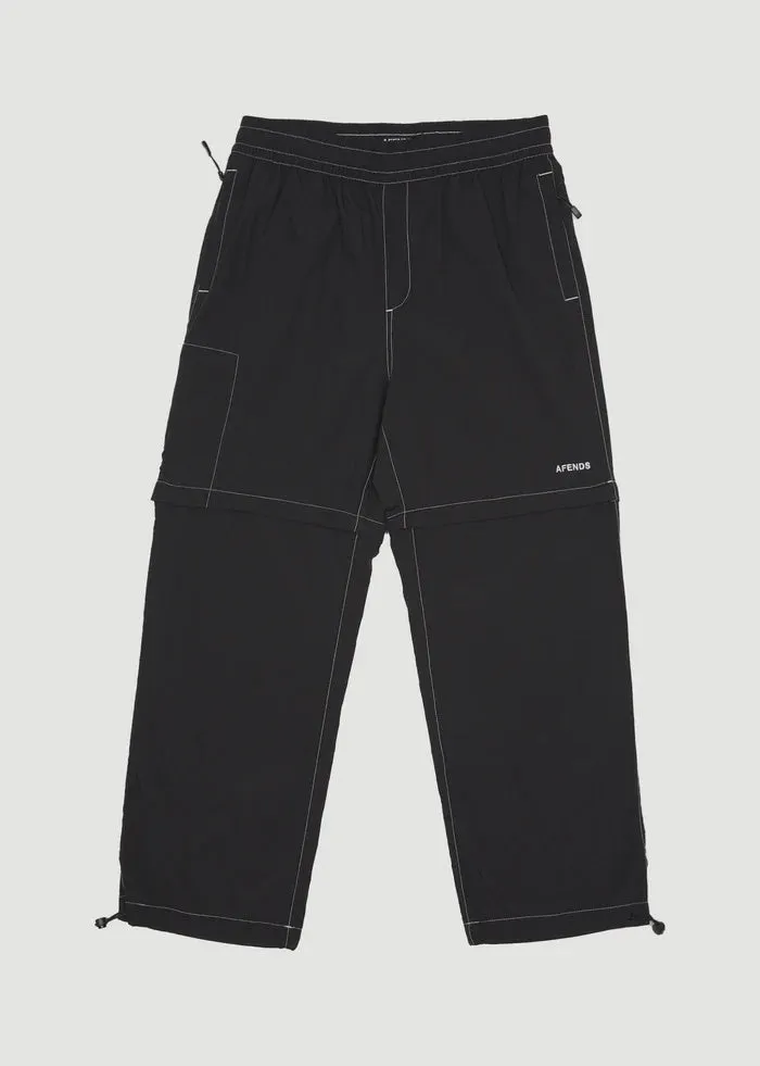 Afends  Valley Zip Off Spray Pant - Black