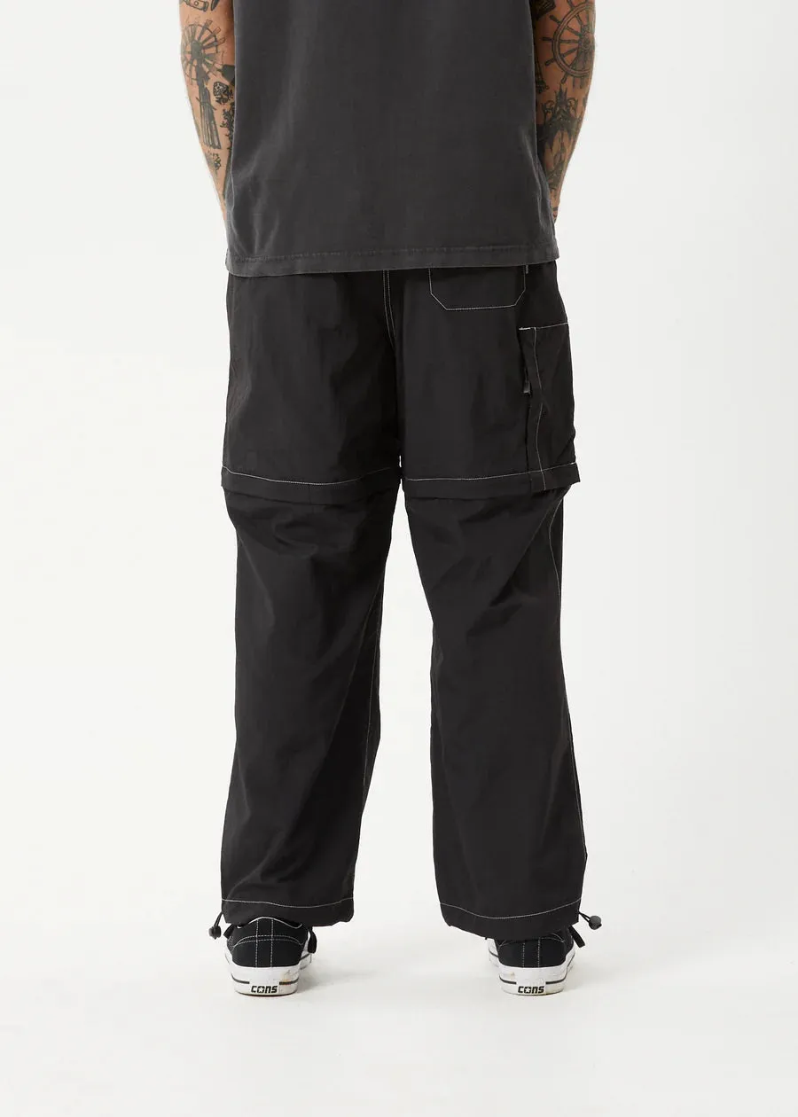 Afends  Valley Zip Off Spray Pant - Black
