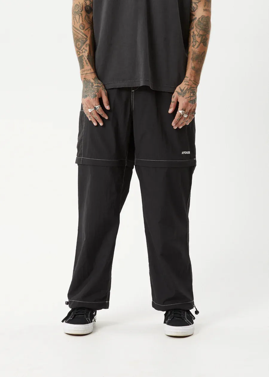 Afends  Valley Zip Off Spray Pant - Black