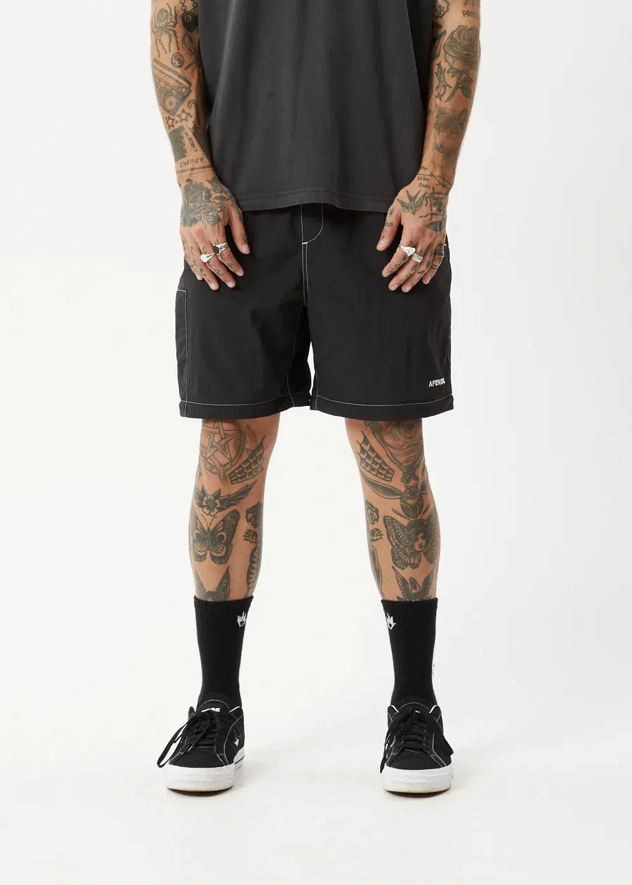 Afends  Valley Zip Off Spray Pant - Black