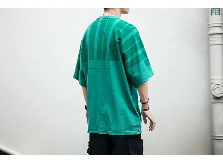 Aidase  Japanese Streetwear High Quality Distressed Oversized T-Shirt Letter Print Harajuku Short Sleeves Fashion Tops Men Clothing