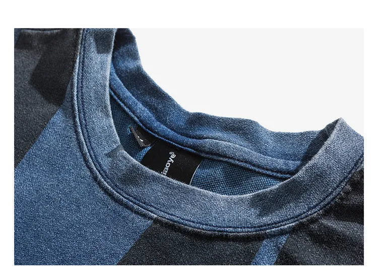 Aidase  Japanese Streetwear High Quality Distressed Oversized T-Shirt Letter Print Harajuku Short Sleeves Fashion Tops Men Clothing