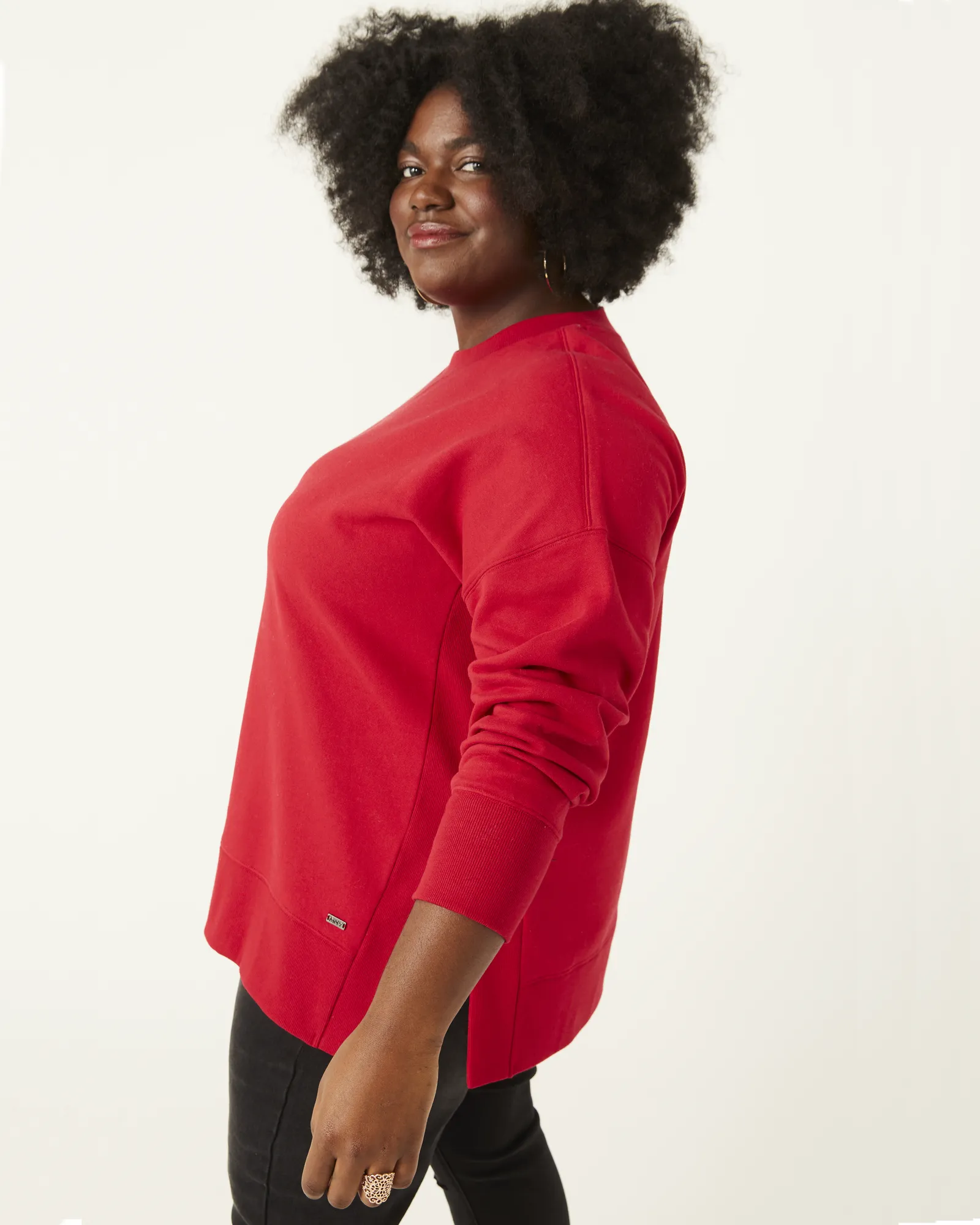 Angela Side-Split Sweatshirt | Red