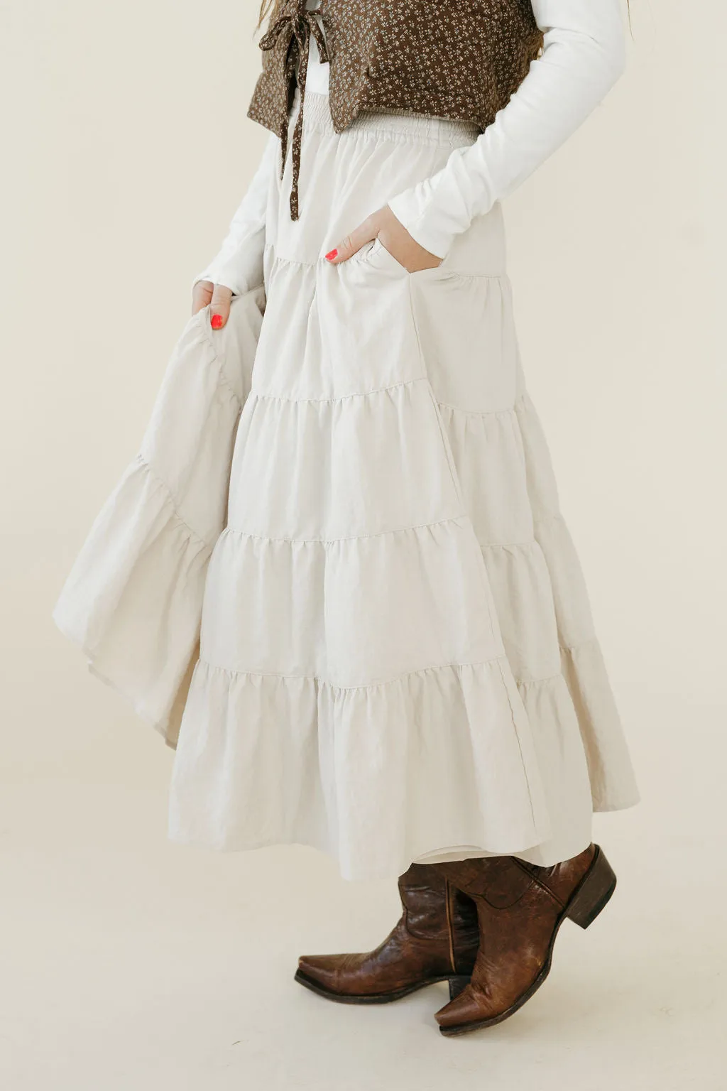 Bevan Skirt-Light Beige