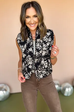 Black Contrast Trim Tie Front Vest Top *FINAL SALE*