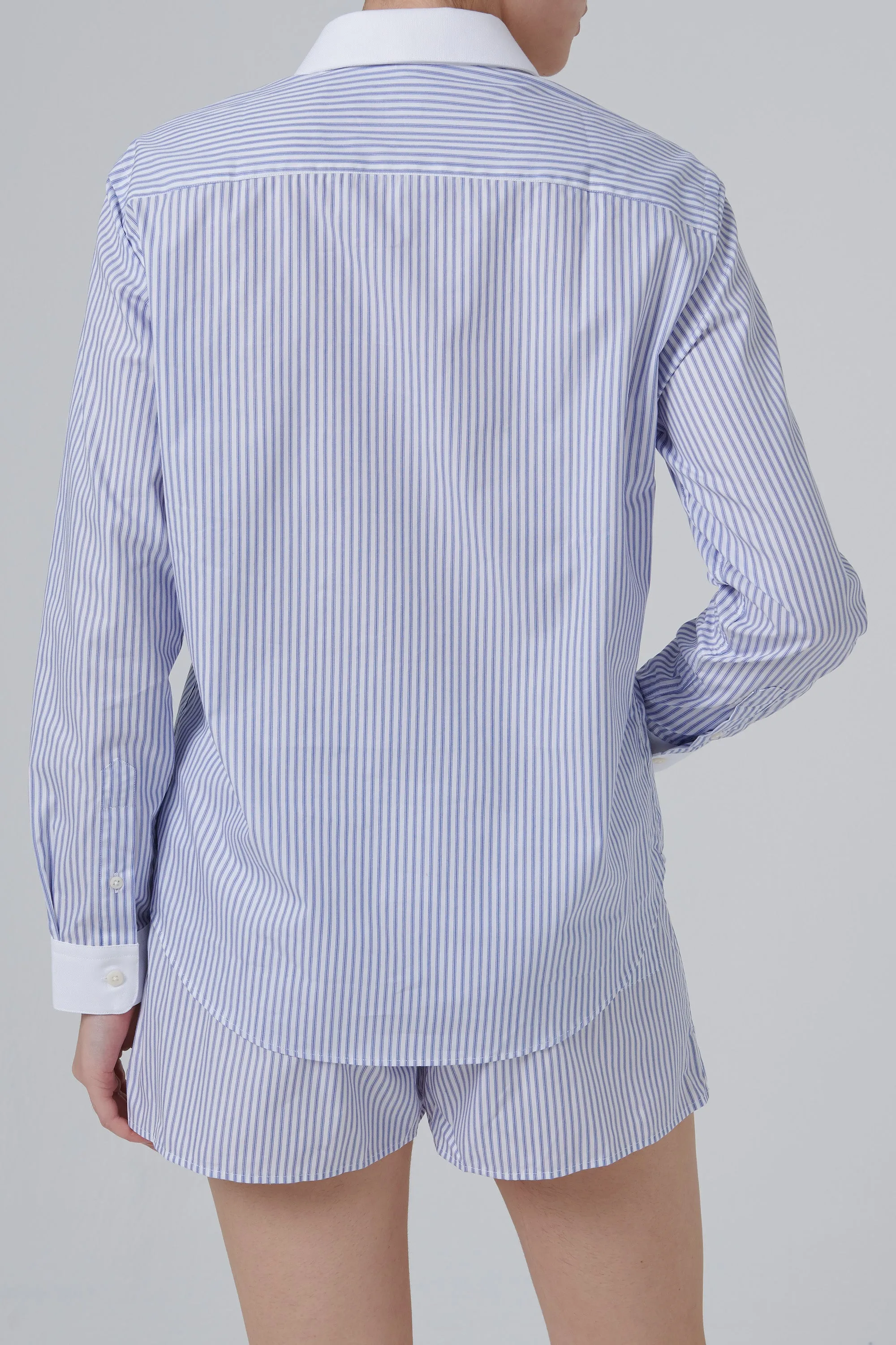 Blue SRC Embroidered Button Down Shirt
