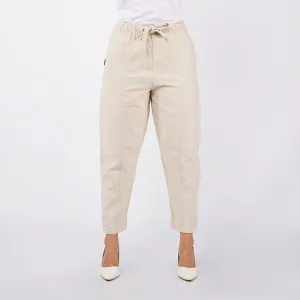 Bobson Japanese Ladies Basic Non-Denim Drawstring Pants 154422-U (Beige)