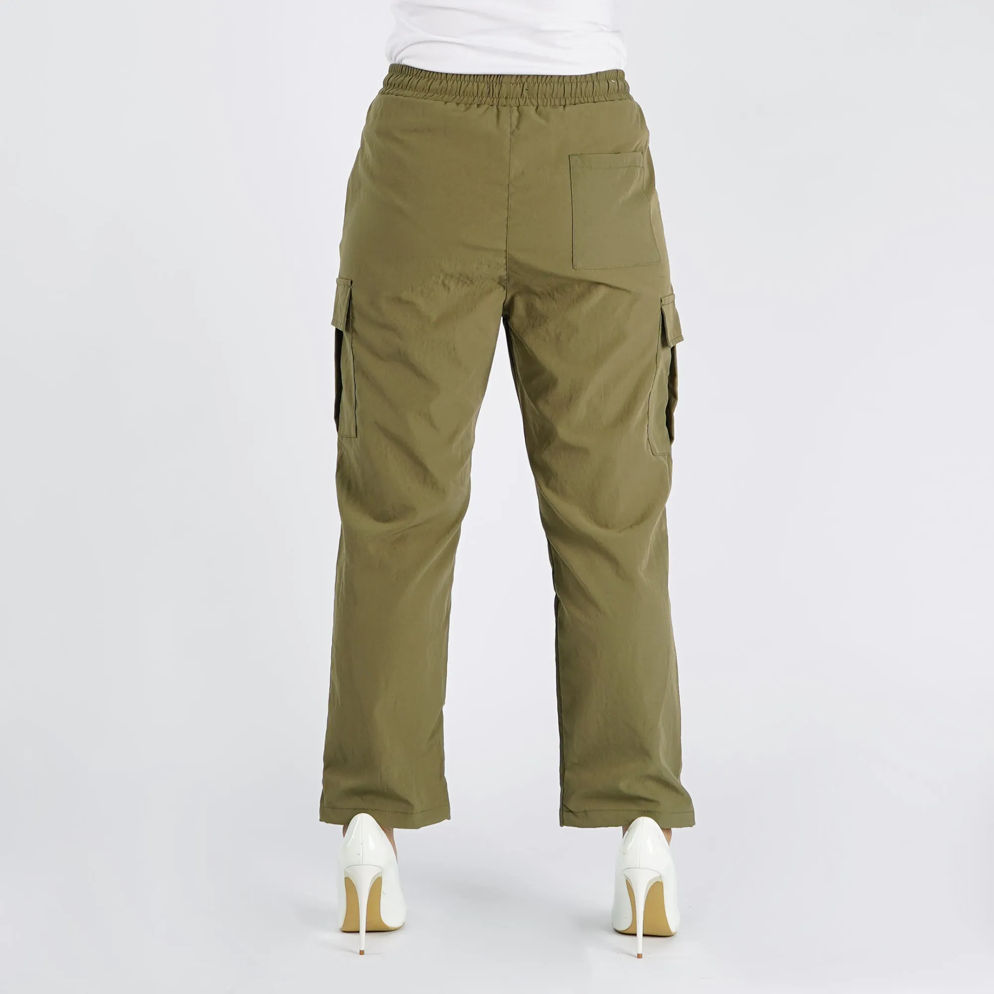 Bobson Japanese Ladies Basic Non-Denim Drawstring Pants 154470-U (Fatigue)