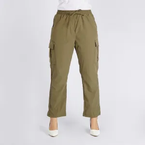 Bobson Japanese Ladies Basic Non-Denim Drawstring Pants 154470-U (Fatigue)