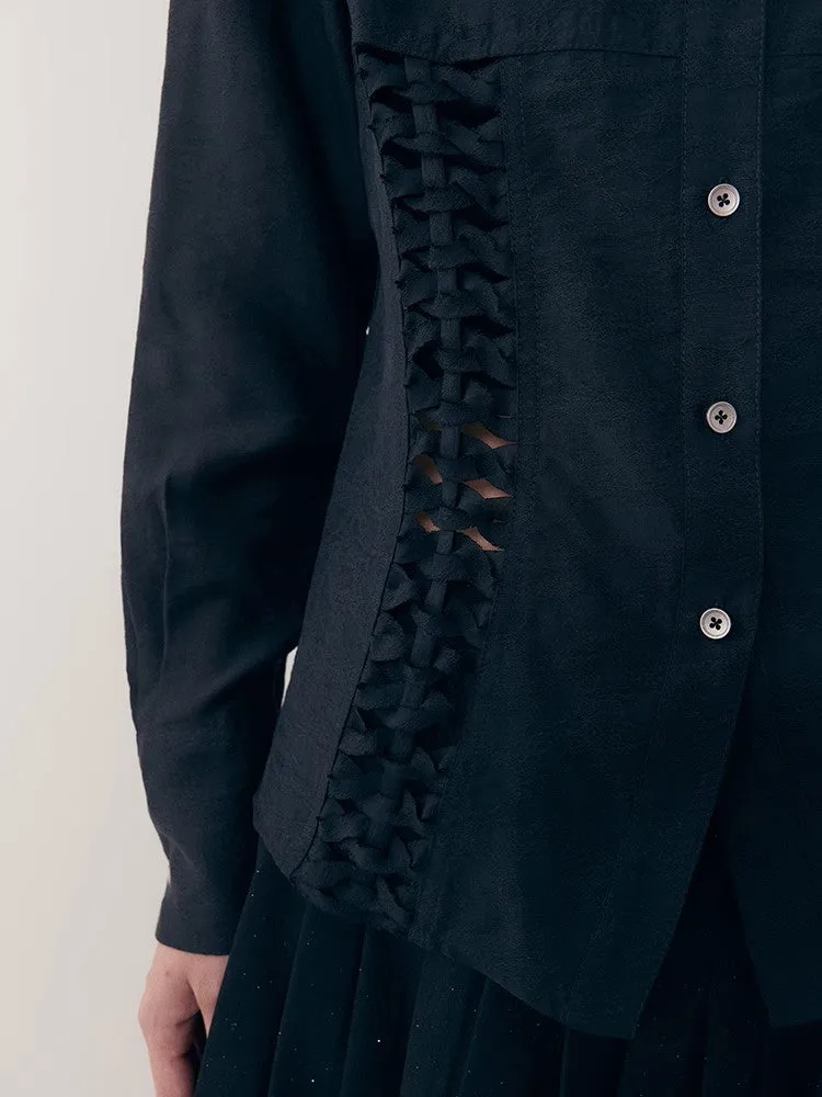 Bottle-Neck Plain Simple Chic Shirt