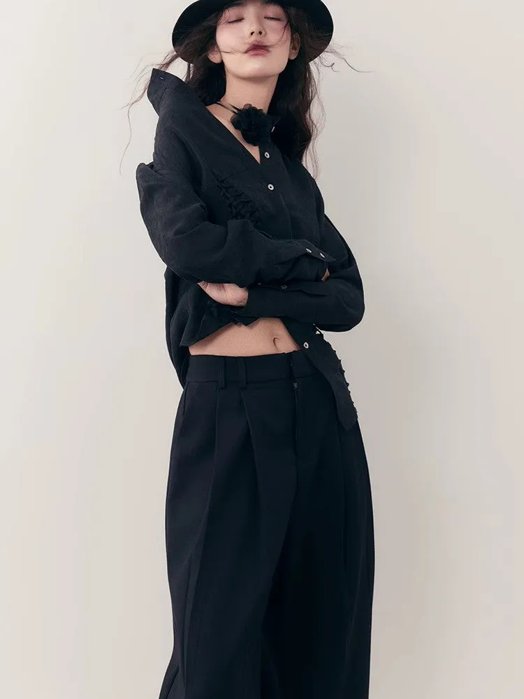 Bottle-Neck Plain Simple Chic Shirt