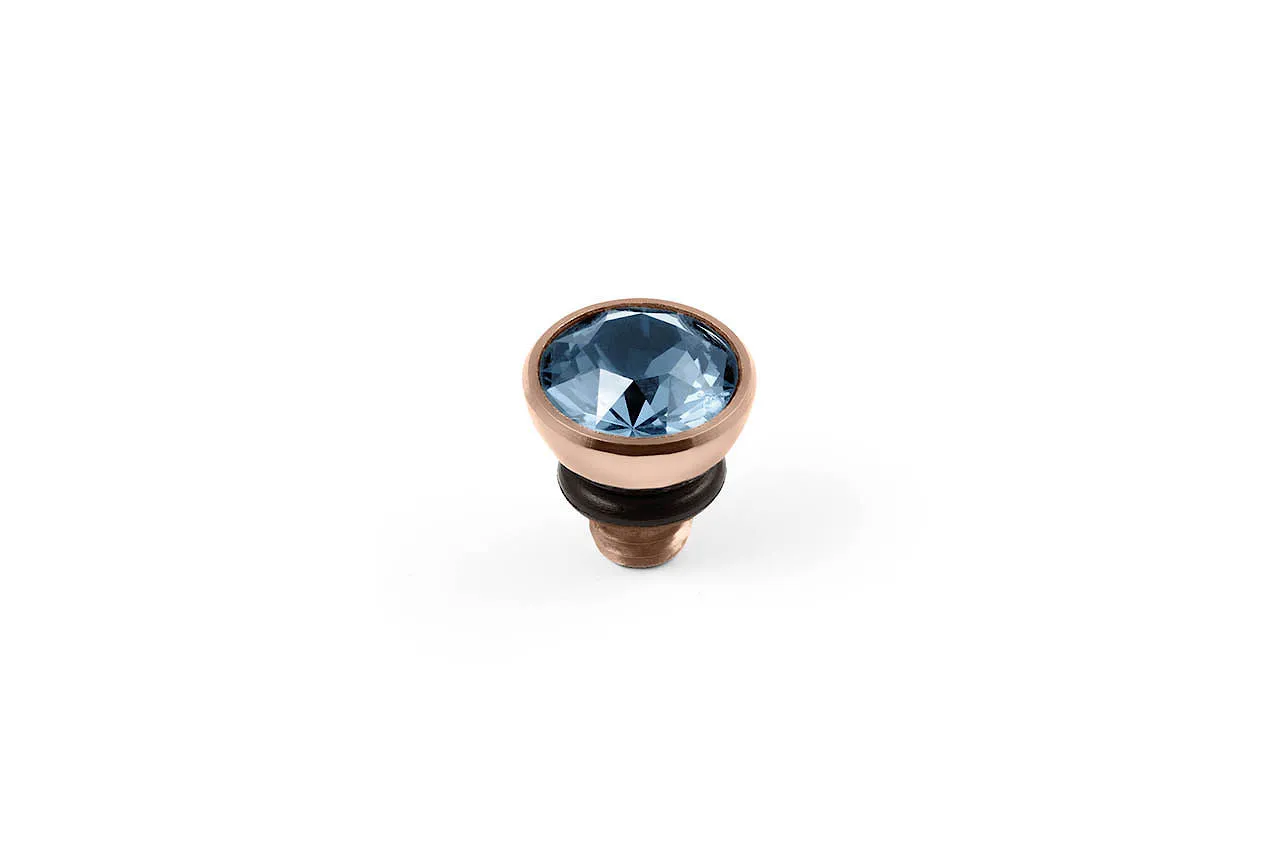 Bottone 5mm Light Sapphire Top Rose Gold