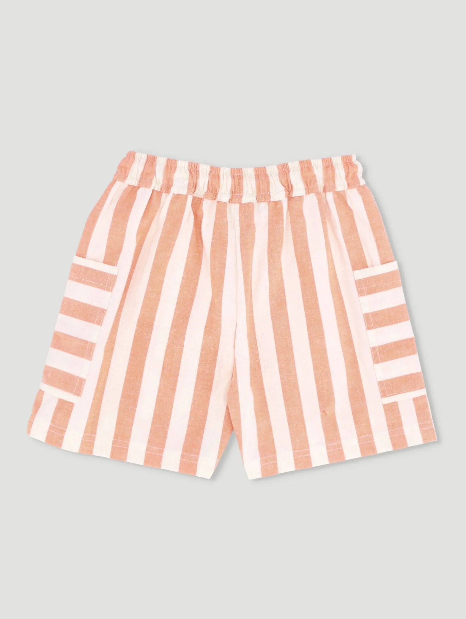 Boys All Over Print Classic Stripe Linen Short