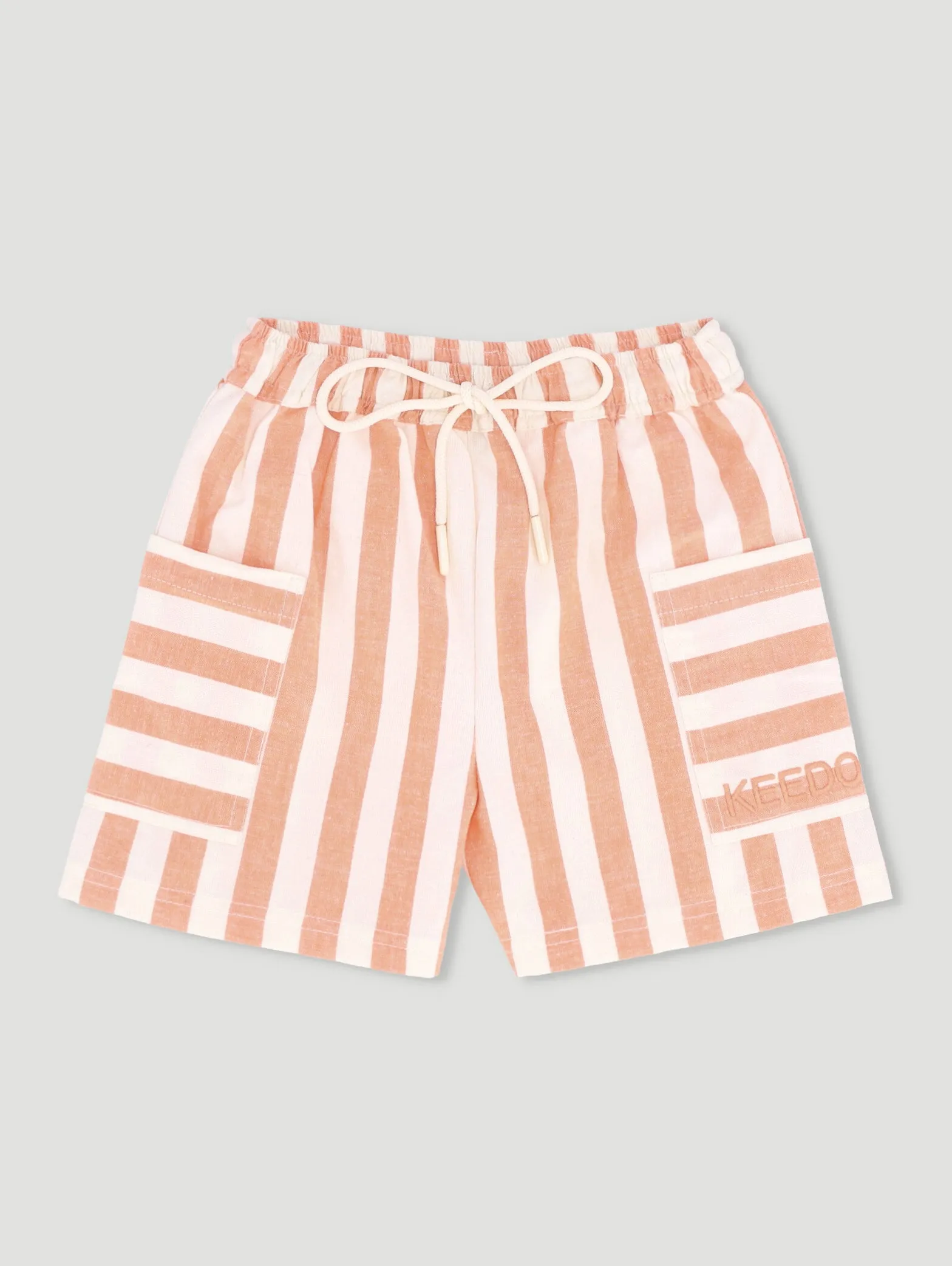 Boys All Over Print Classic Stripe Linen Short