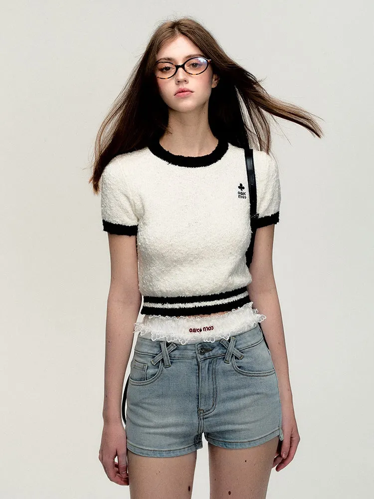 Casual Crew-Neck Short Chic Summer-Knit