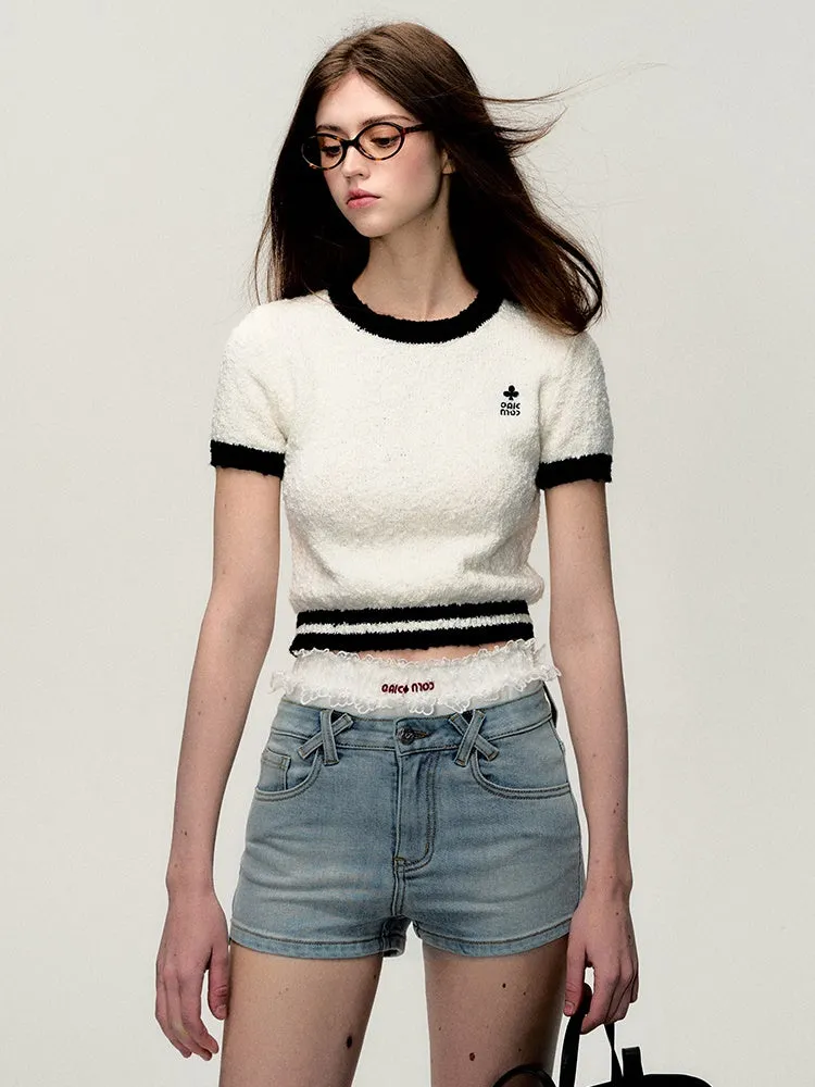 Casual Crew-Neck Short Chic Summer-Knit