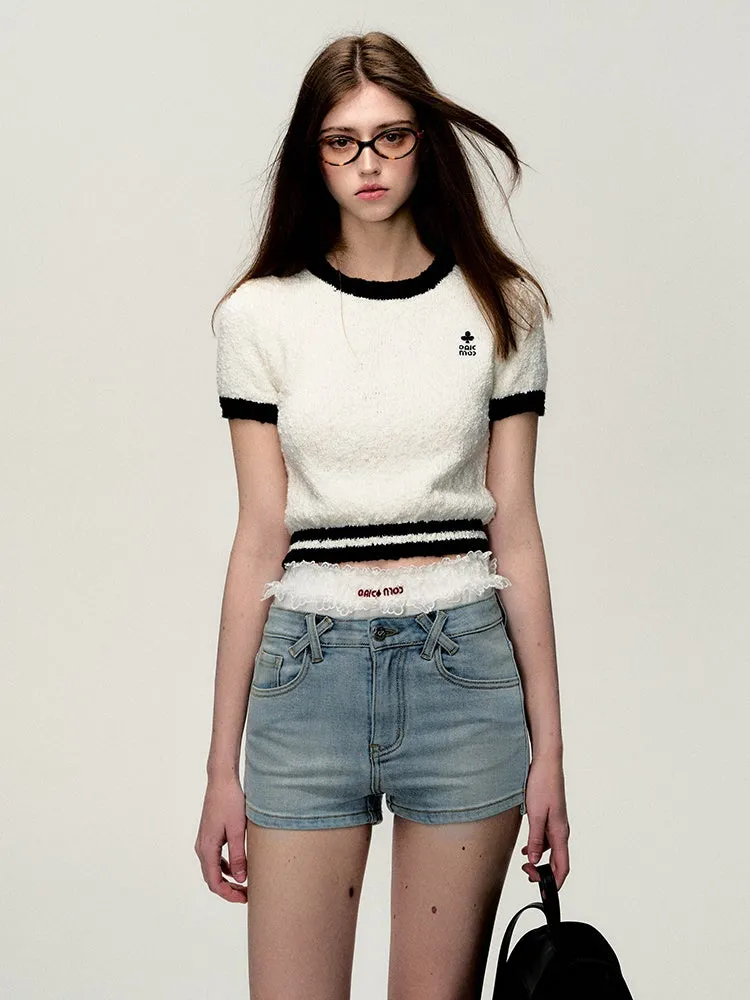 Casual Crew-Neck Short Chic Summer-Knit