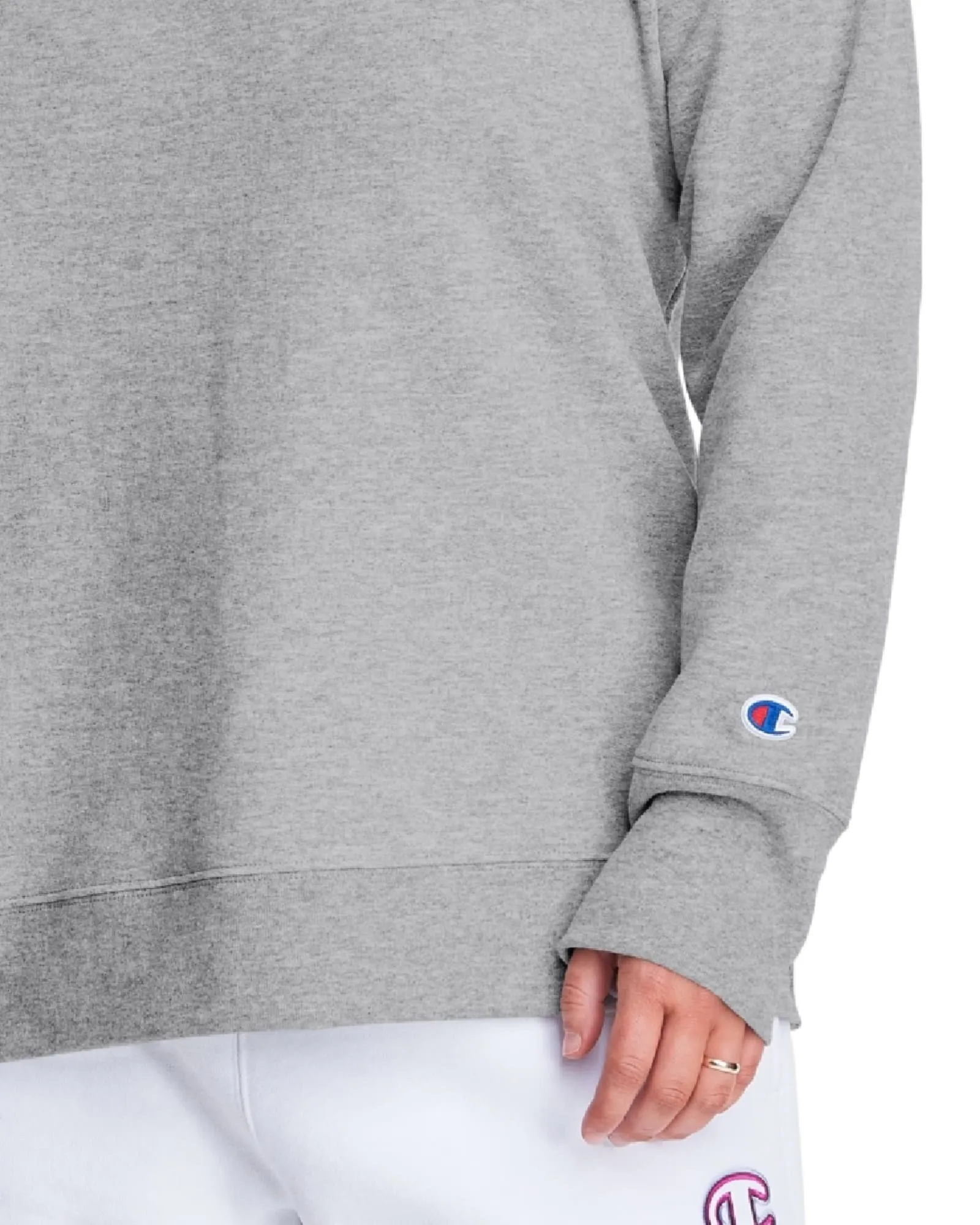 Champion Women's Plus Power Blend Boyfriend Sweatshirt Gray Size 3X | Gray