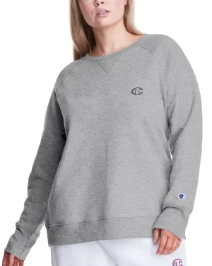 Champion Women's Plus Power Blend Boyfriend Sweatshirt Gray Size 3X | Gray