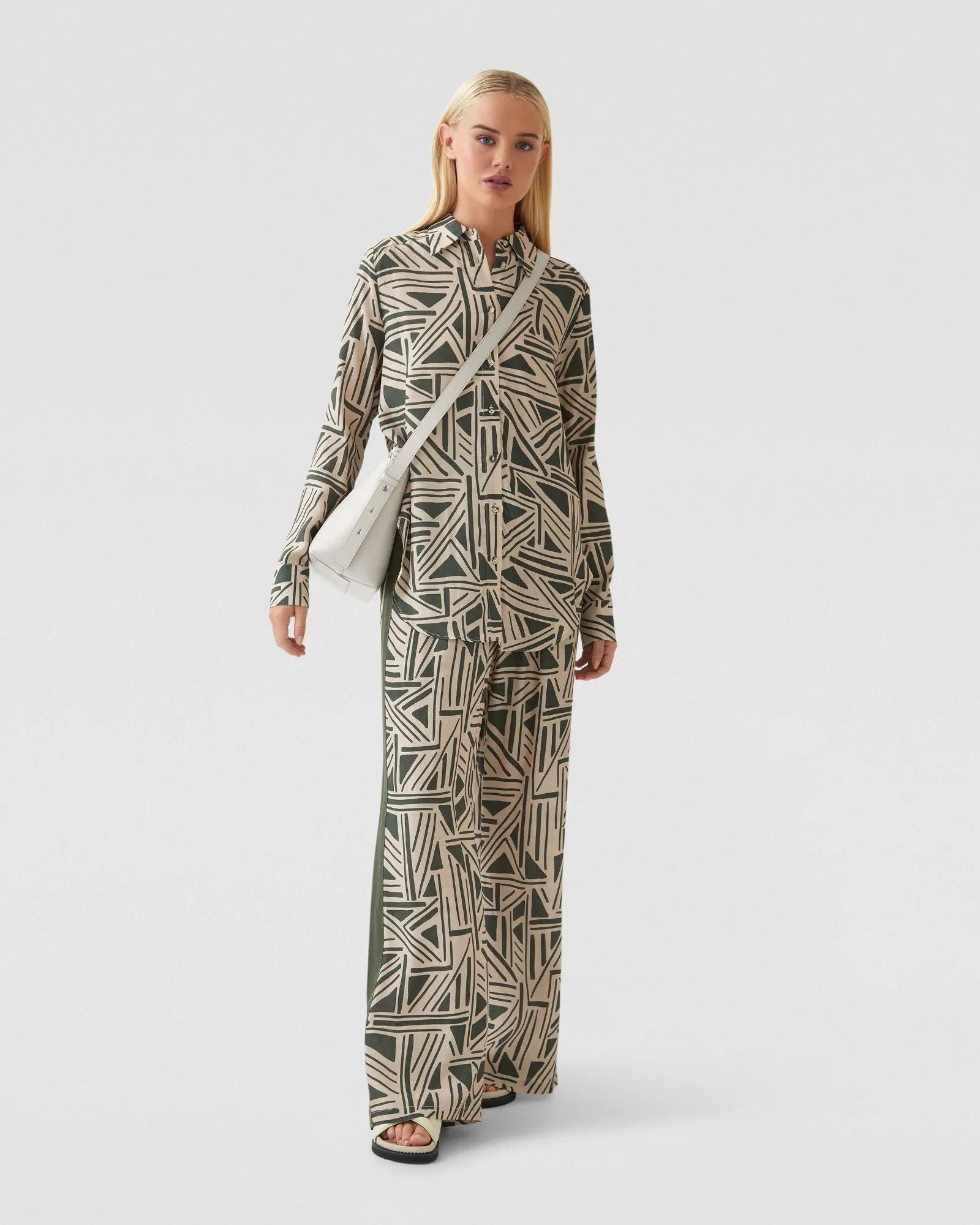 Chantel Geo Print Pants With Tape