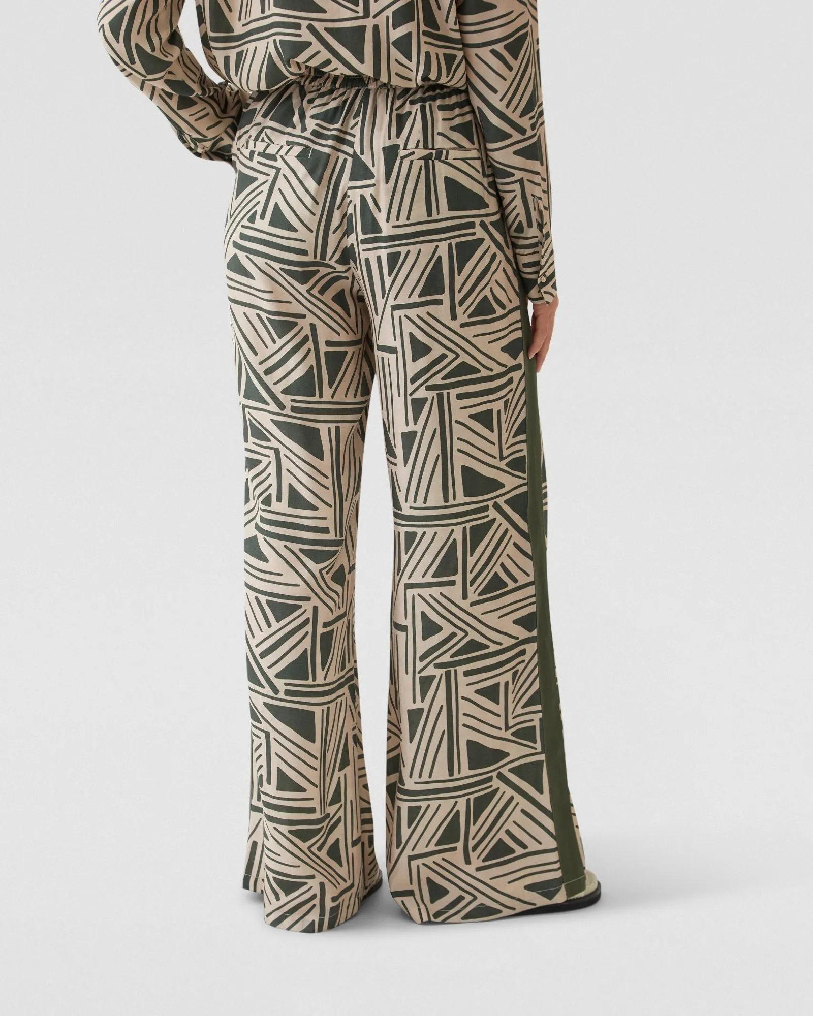 Chantel Geo Print Pants With Tape