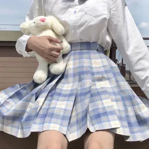 Checkered Summer High Waist Flounce Mini Skirts