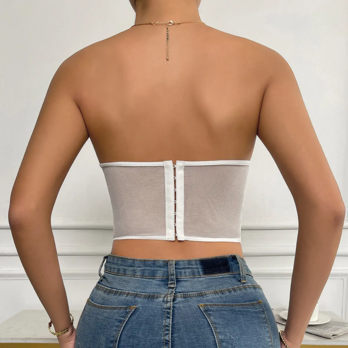 Chic Floral Lace Corset Top
