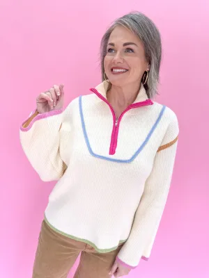 Chic In Spring Sweater - Ecru