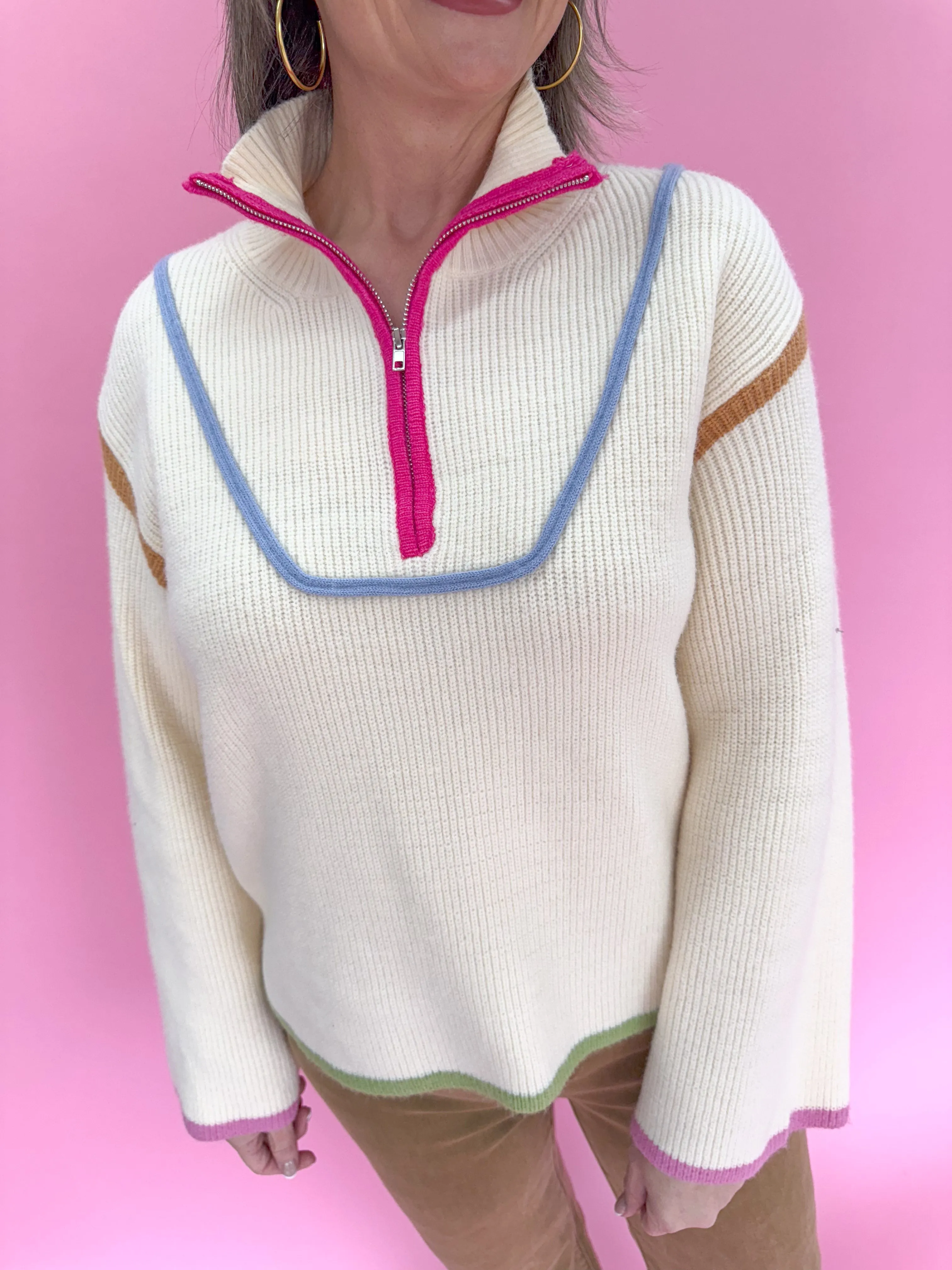 Chic In Spring Sweater - Ecru