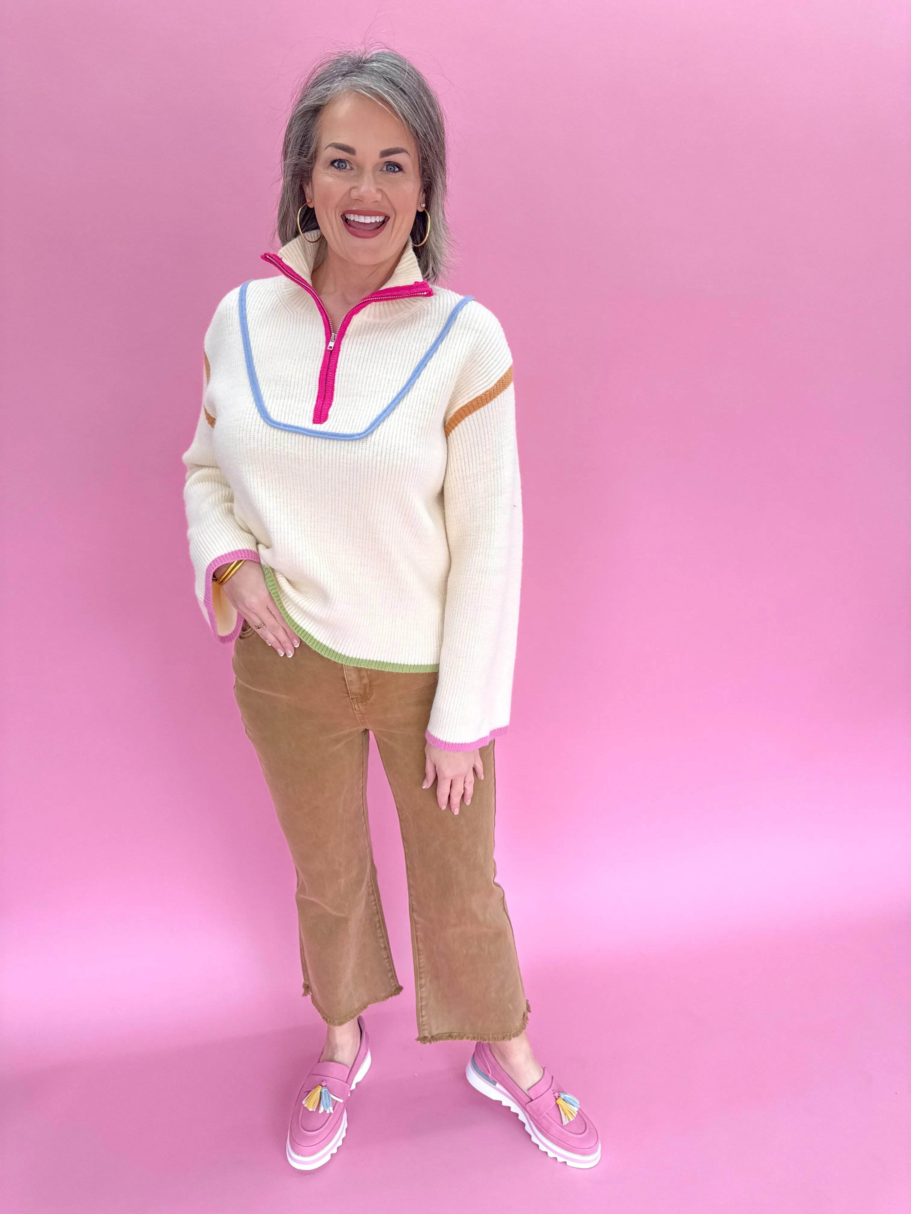 Chic In Spring Sweater - Ecru