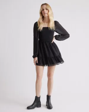 Chiffon Smocked Mini Dress
