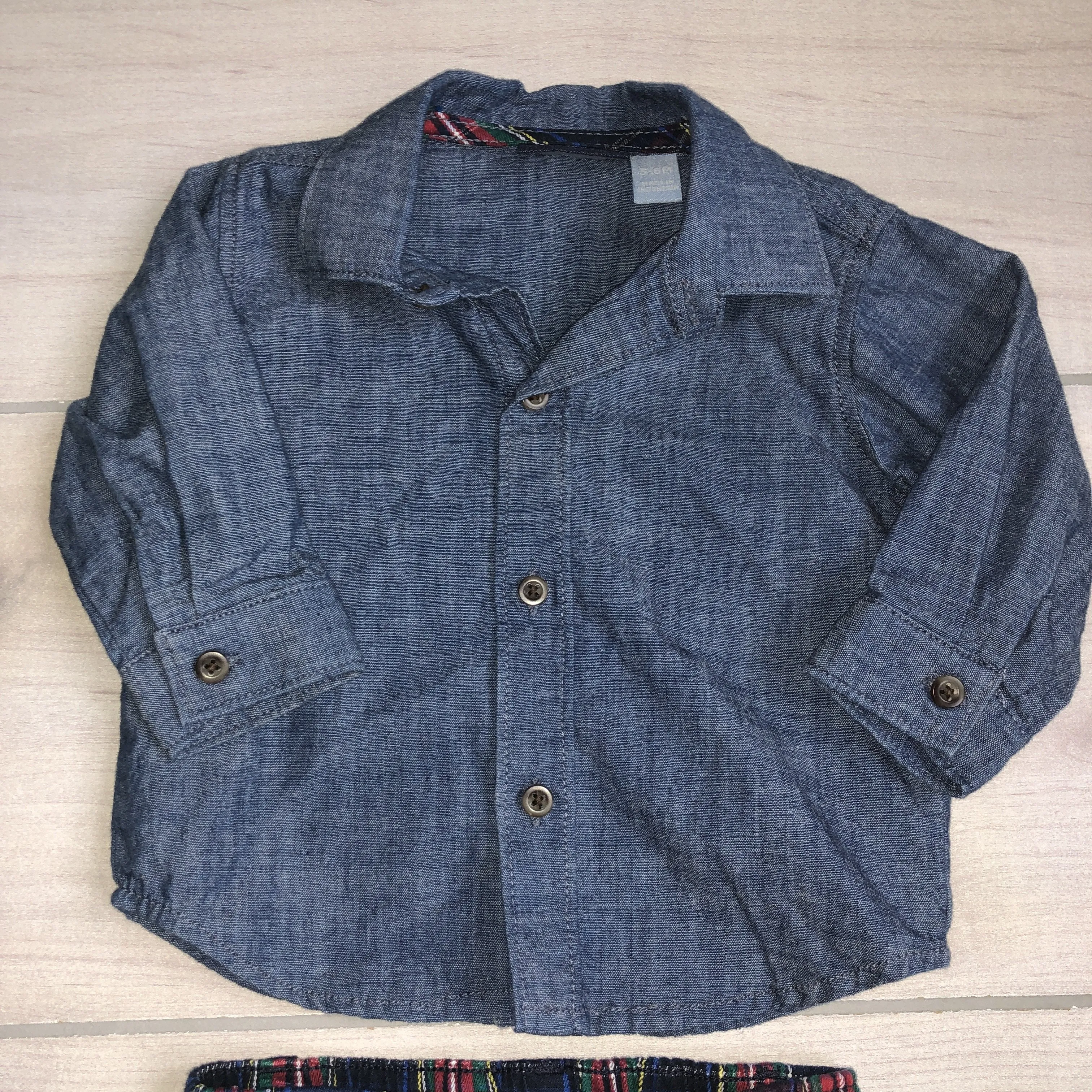 Children's Place Chambray Plaid Outfit