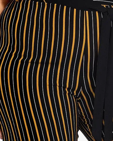 City Chic Women's Trendy   Striped Palazzo Pants Black  18W | Black