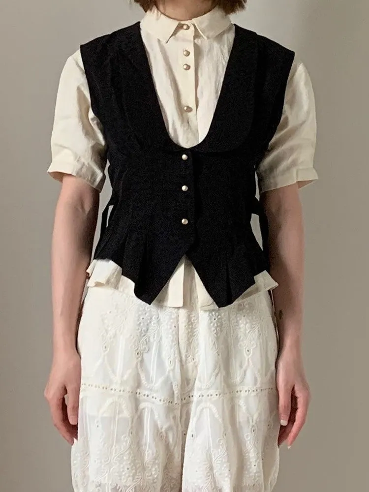 Constricted Flare Nichi Chic Vest&Blouse
