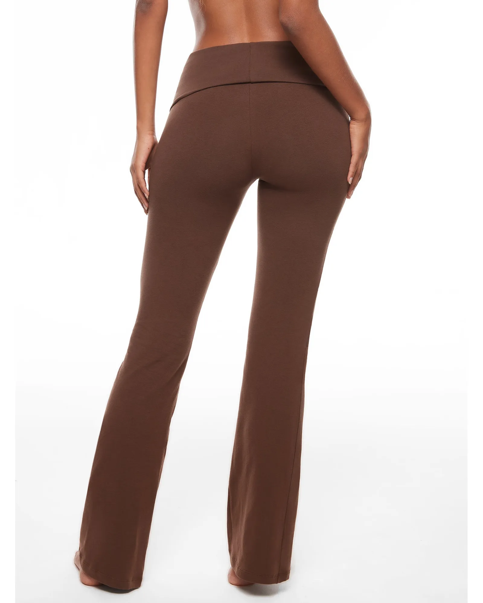 Cotton Fold Over Flared Leggings 30"