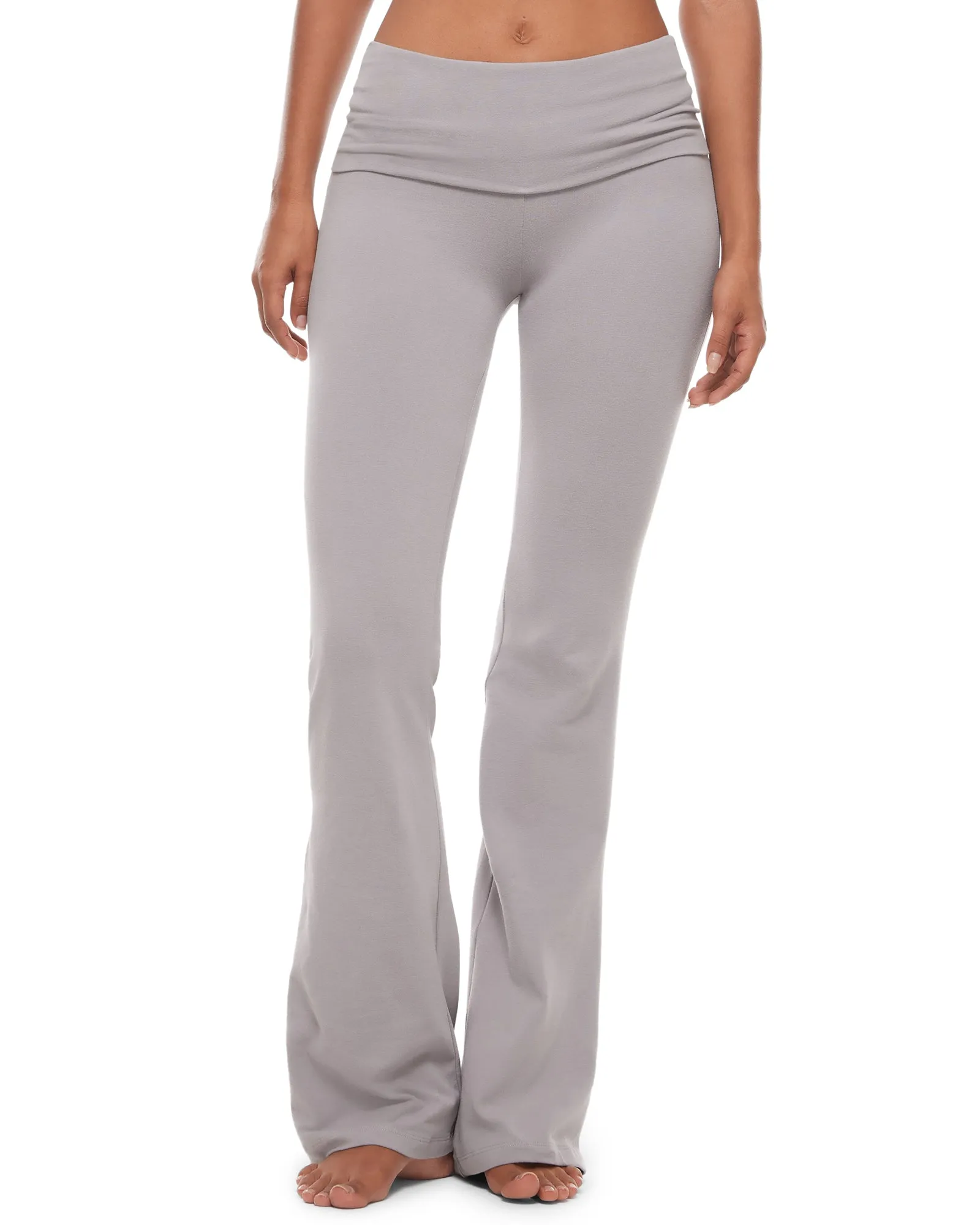 Cotton Fold Over Flared Leggings 30"