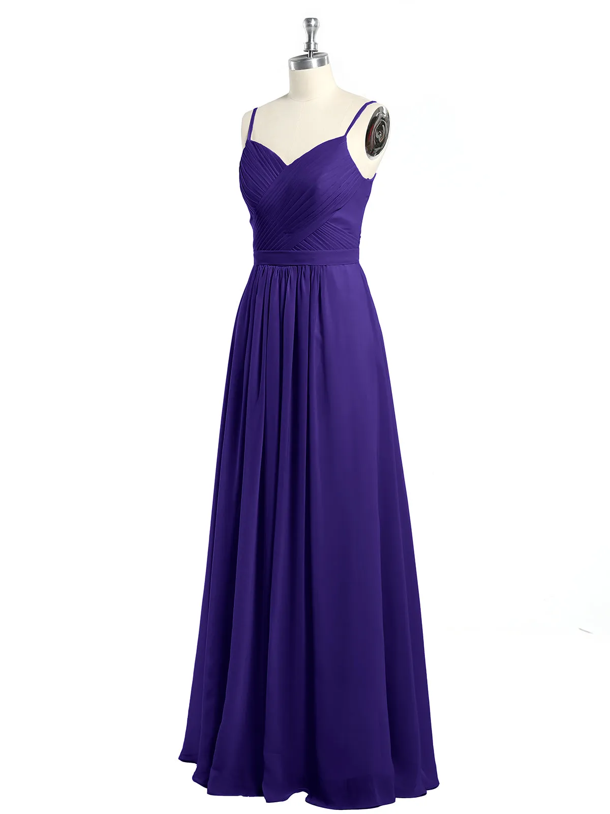 Cross Pleated Bodice Spaghetti Strap Dresses Regency Plus Size