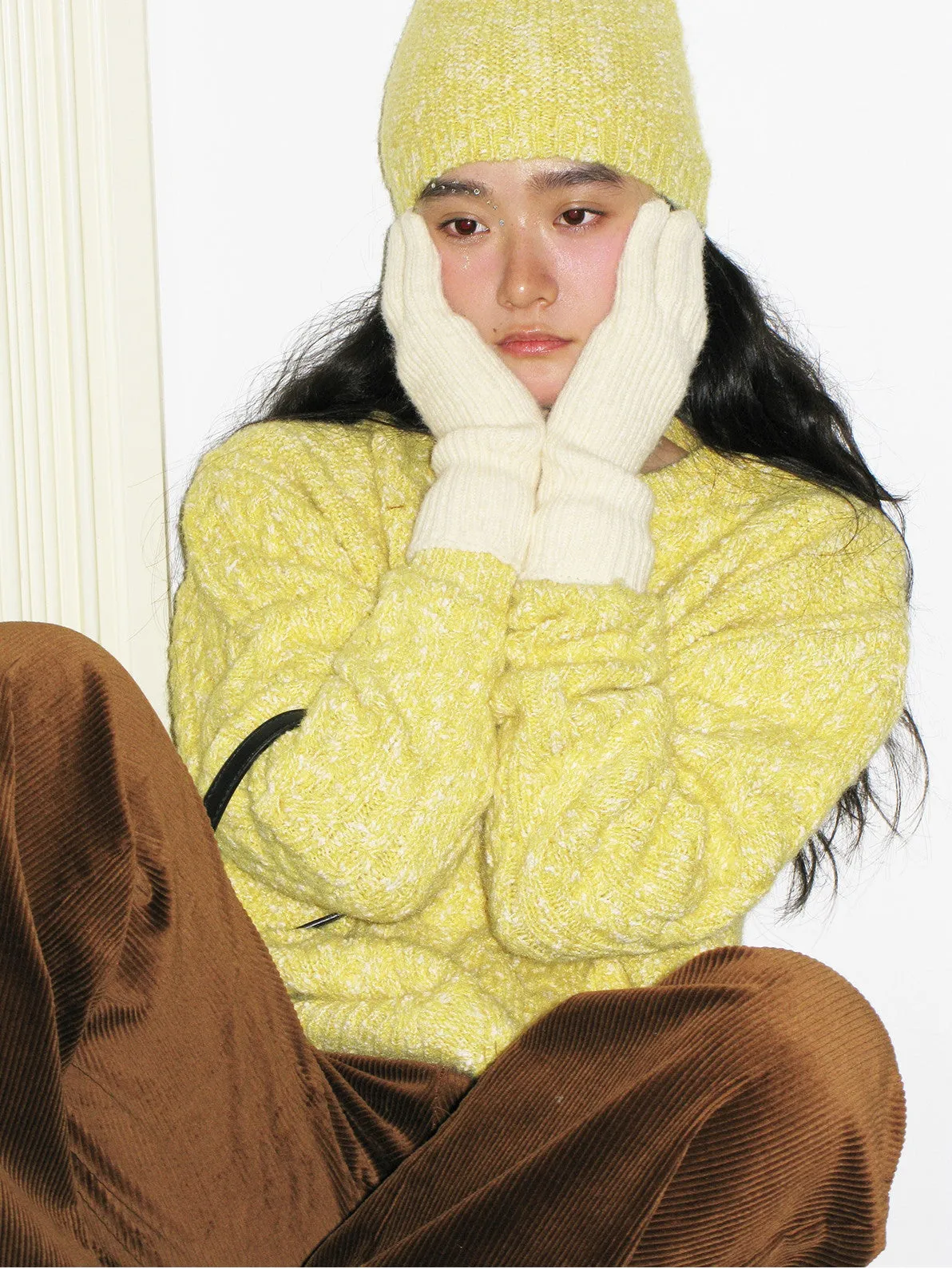 Cwer-Neck Vivid Vintage Simple Chic Cable-Knit