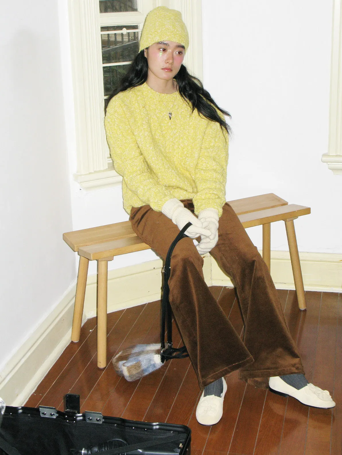 Cwer-Neck Vivid Vintage Simple Chic Cable-Knit