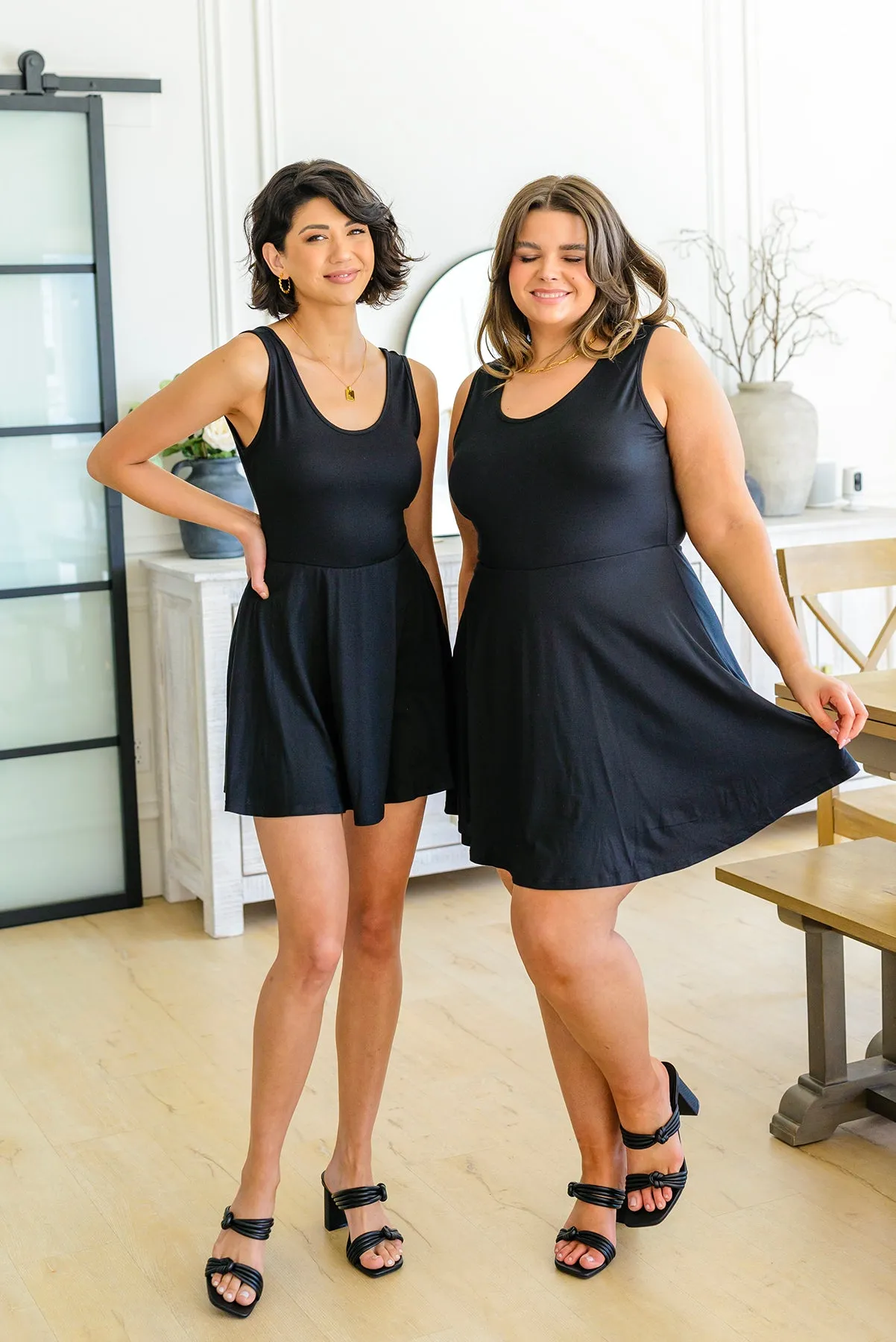 Effortless in Ebony Sleeveless Skort Dress - 4/6/2023