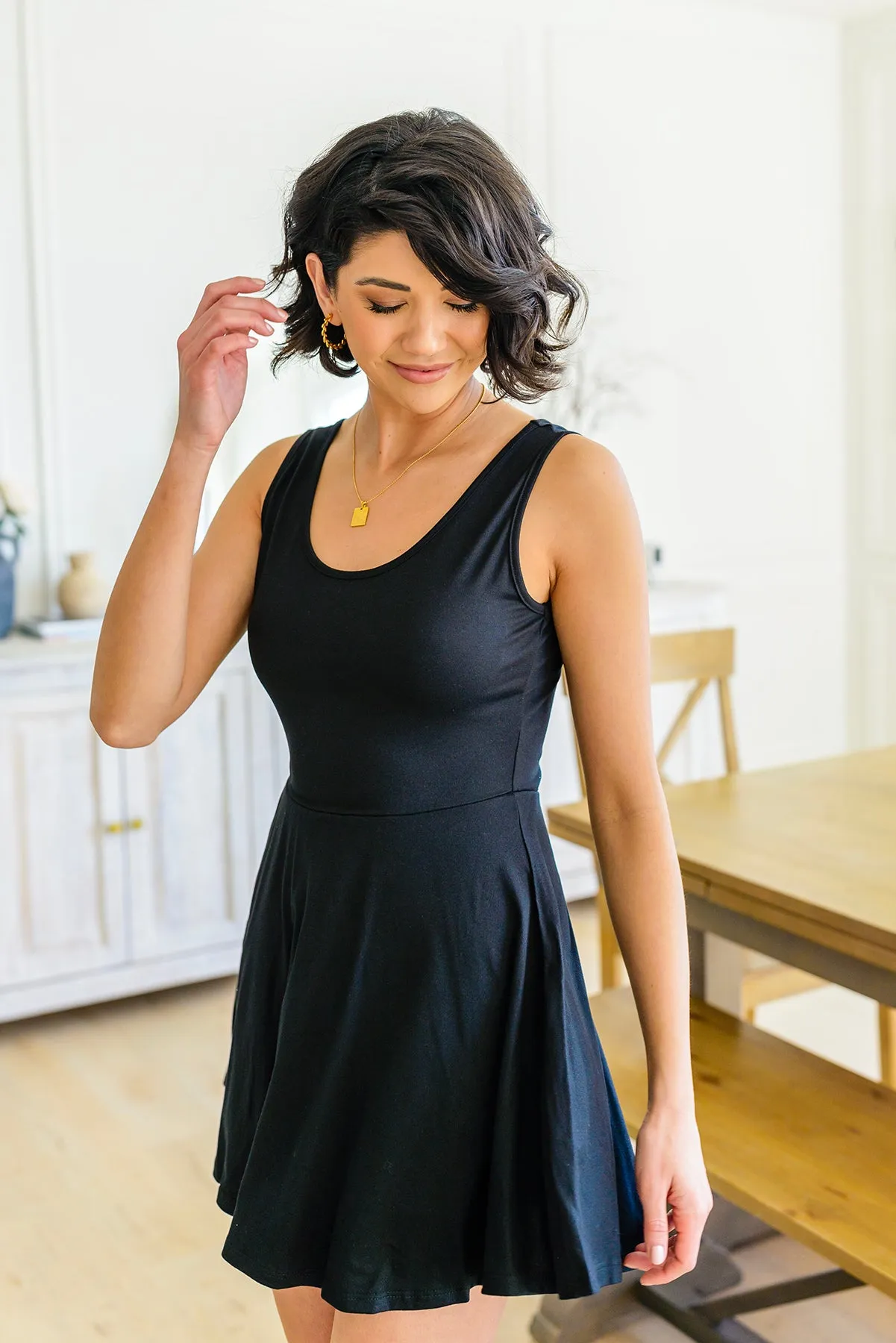 Effortless in Ebony Sleeveless Skort Dress - 4/6/2023