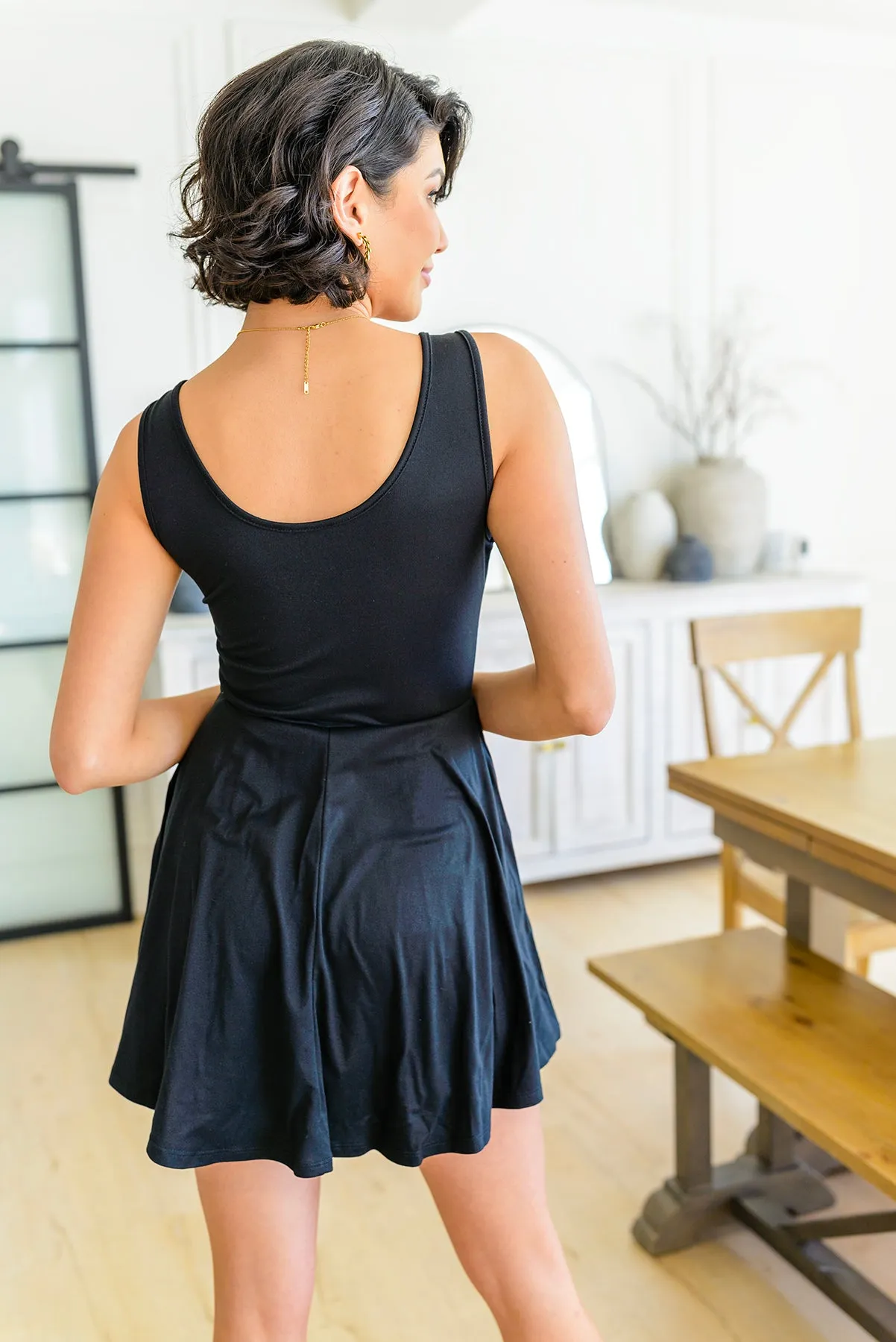 Effortless in Ebony Sleeveless Skort Dress - 4/6/2023