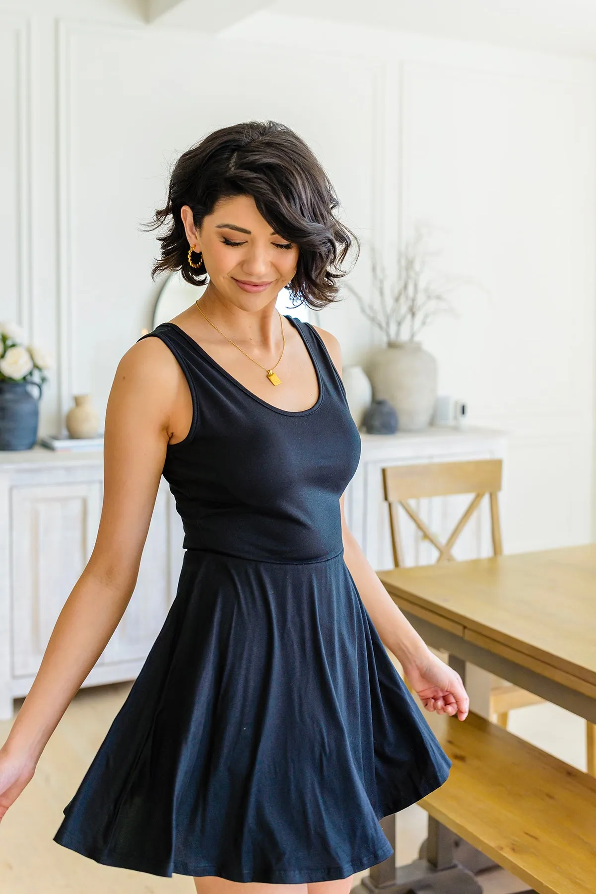 Effortless in Ebony Sleeveless Skort Dress - 4/6/2023