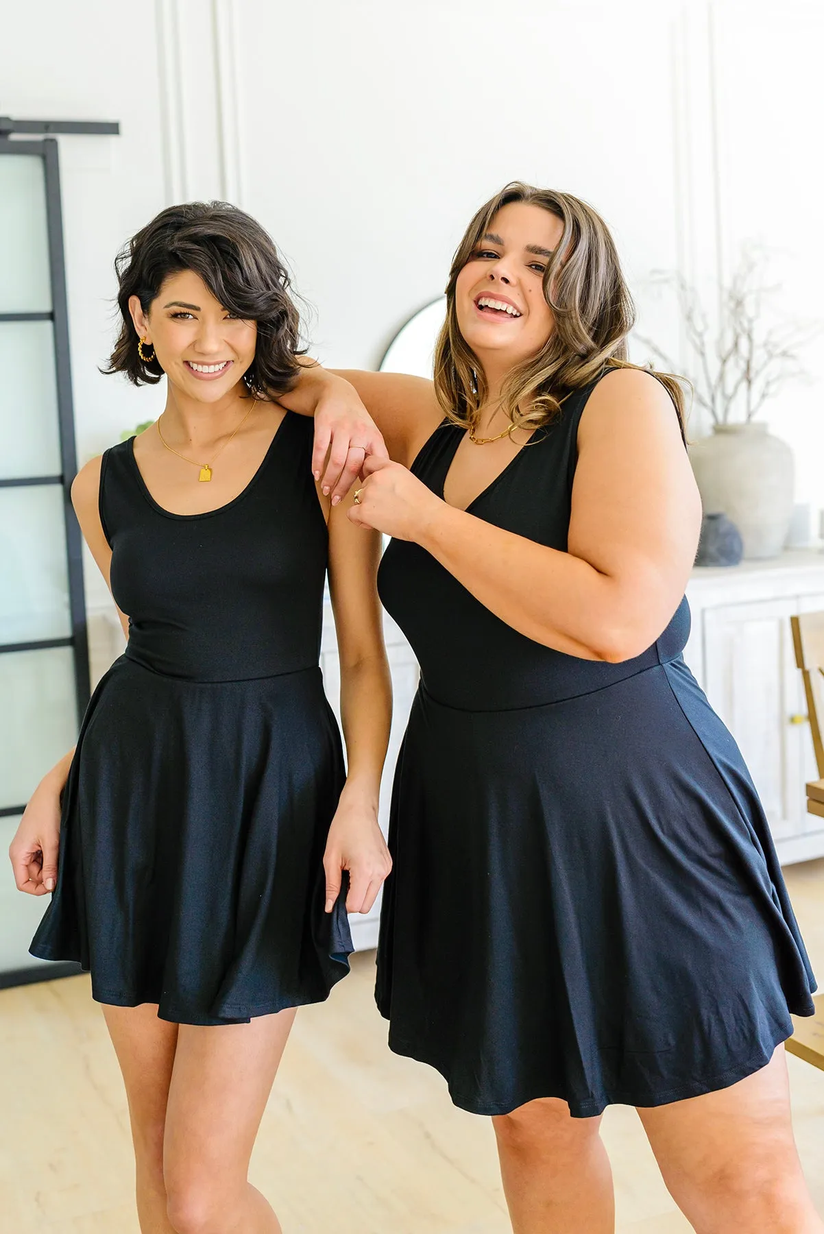 Effortless in Ebony Sleeveless Skort Dress - 4/6/2023