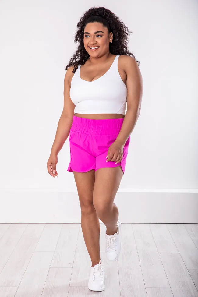 Errands To Run Solid Magenta High Waisted Athletic Shorts FINAL SALE