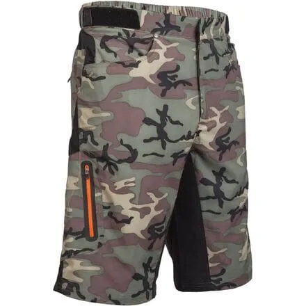 Ether Camo Short   Essential Liner Men's ZOIC, Green Camo Black Zip
