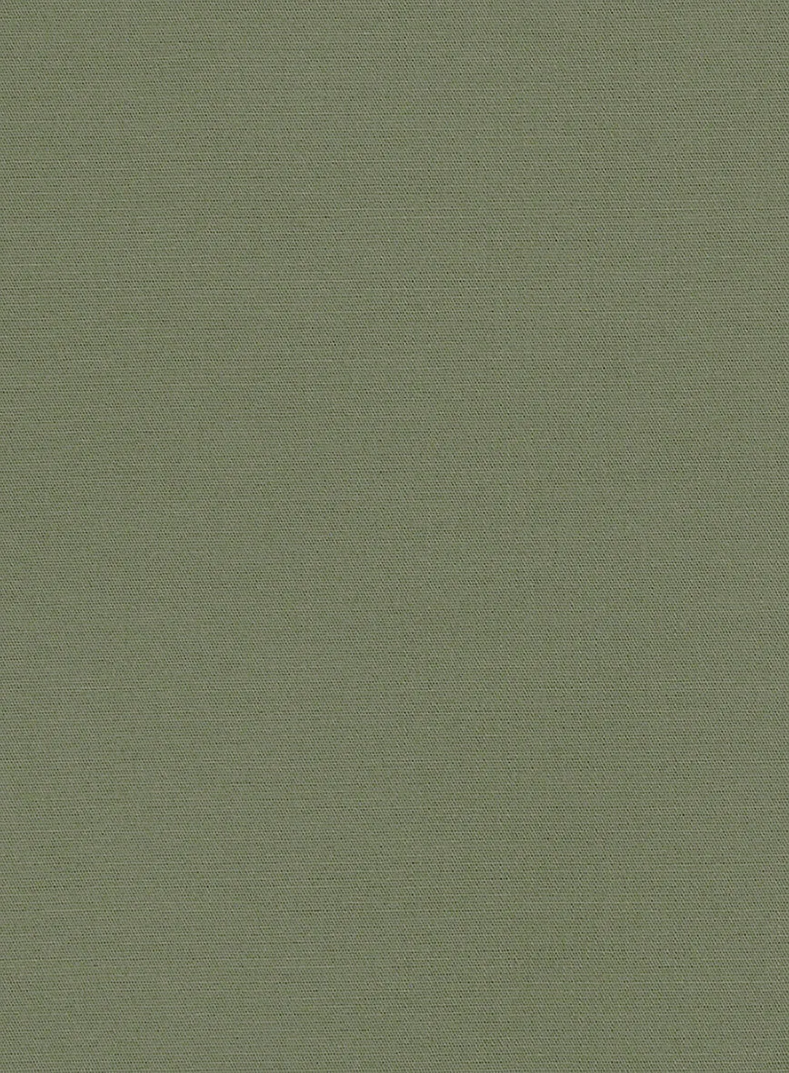 Green Feather Cotton Canvas Stretch Shorts