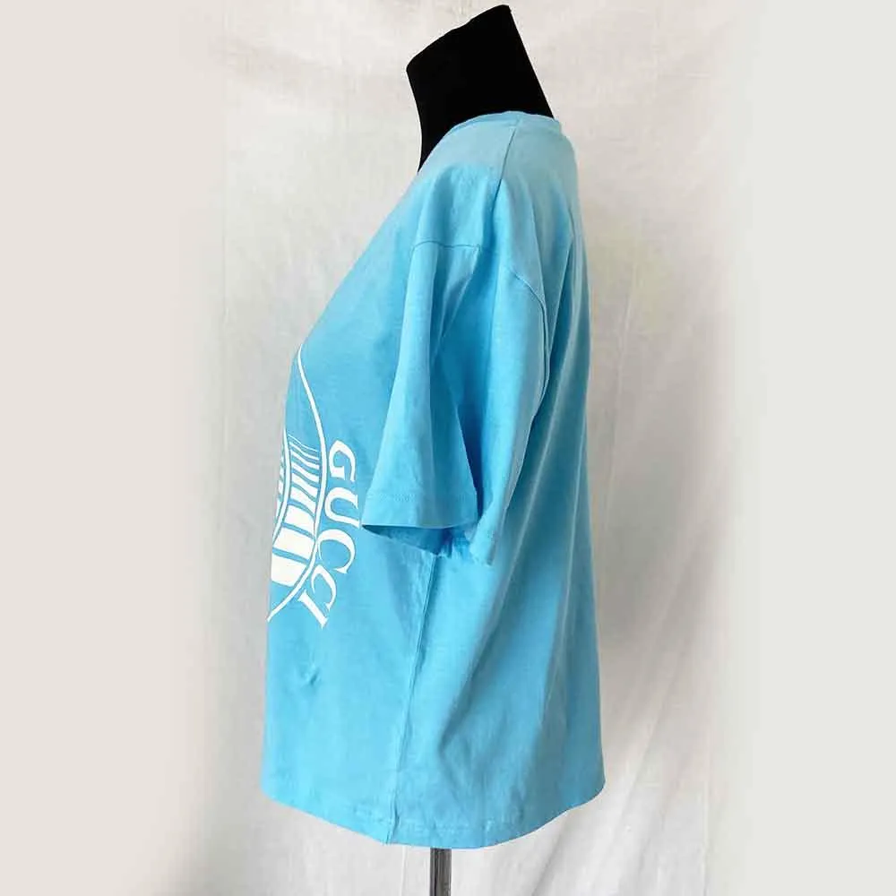 Gucci Light Blue Logo T Shirt